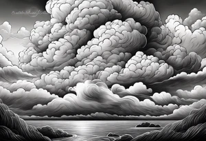beautiful cumulous clouds after a storm tattoo idea