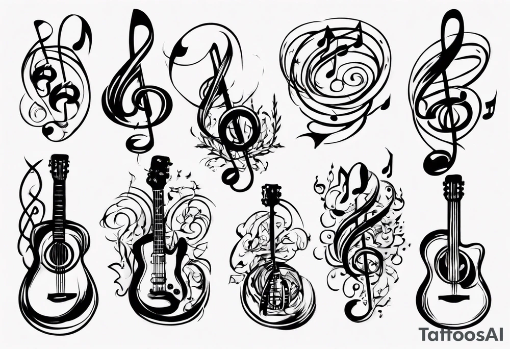 music stave tattoo idea