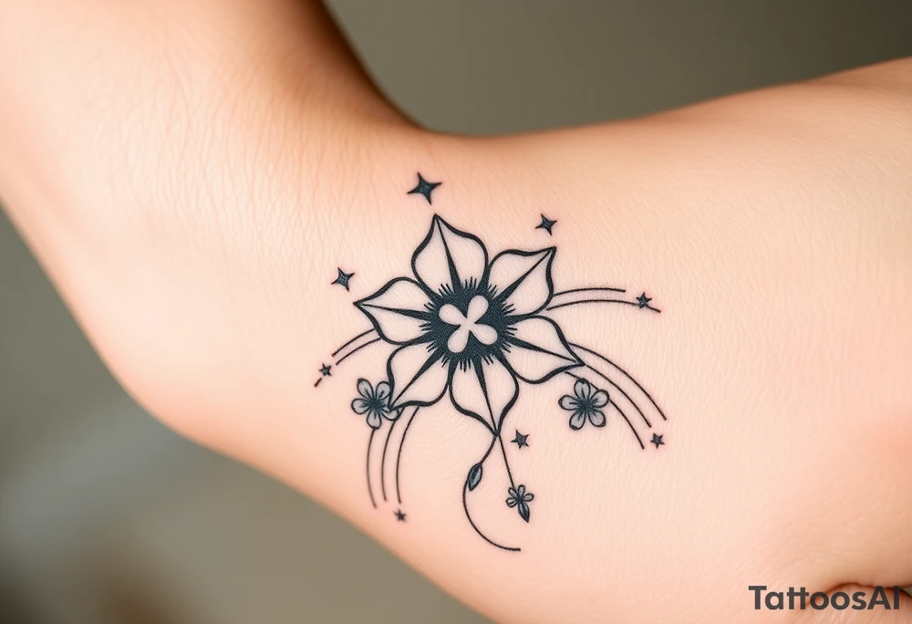 Star four leaf clovers and rainbows tattoo idea