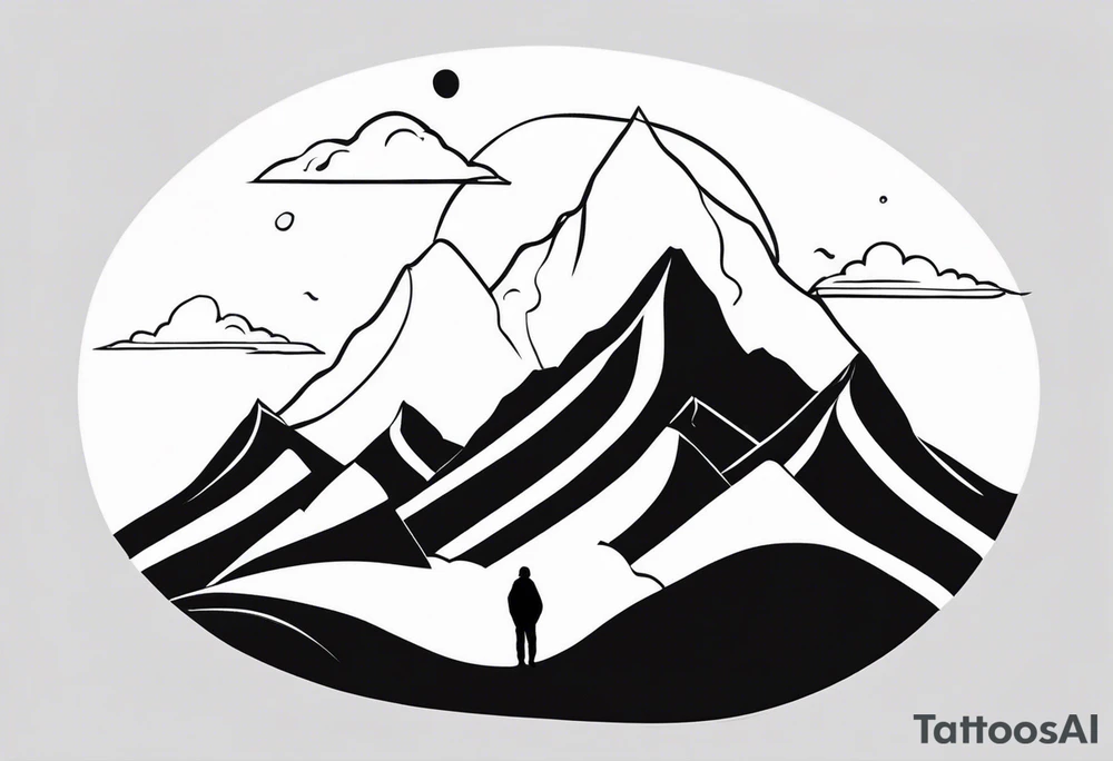 Person on Peak tattoo idea