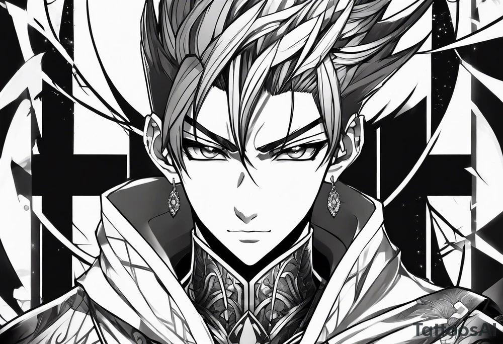 A male black anime character tattoo idea