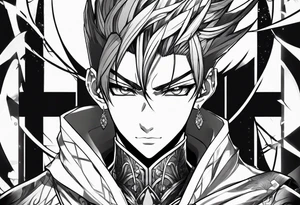 A male black anime character tattoo idea
