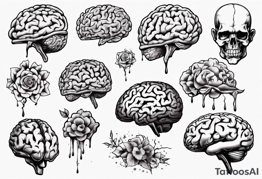 Floating brain tattoo idea