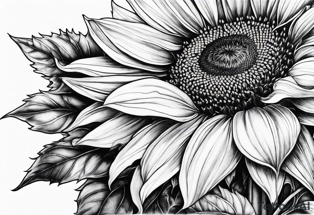 Sunflower corner tattoo idea
