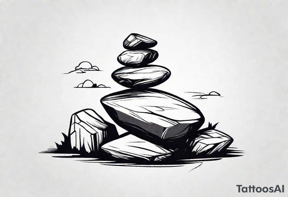 Rocks balancing on top of each other tattoo idea