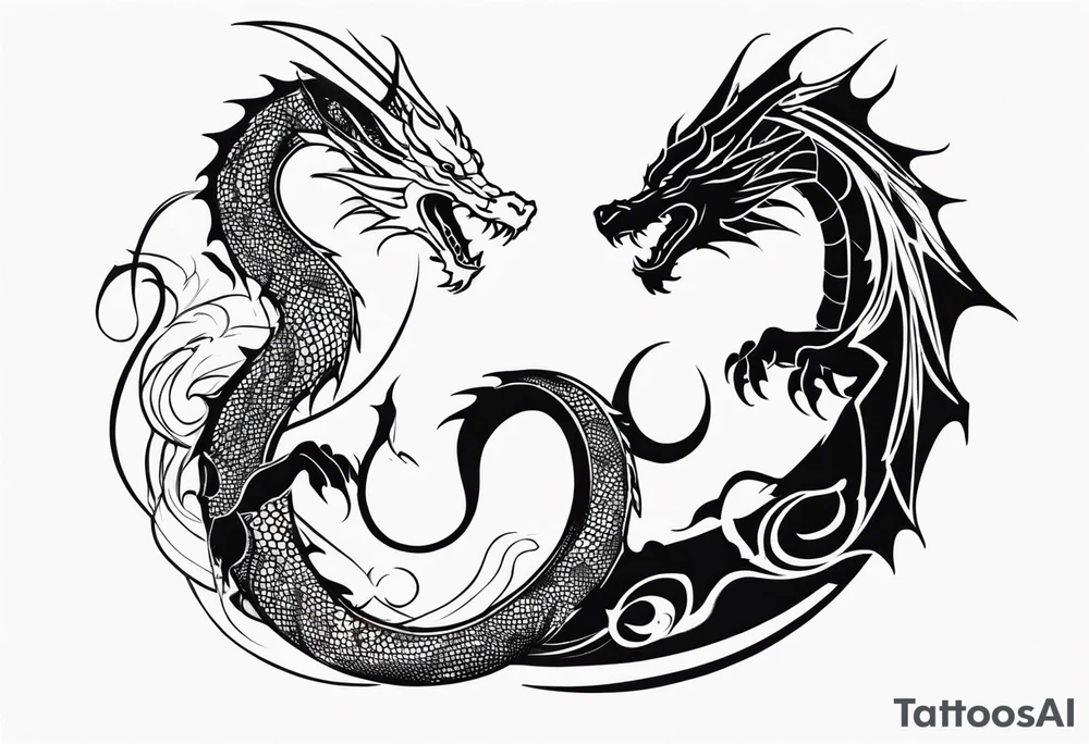 roaring dragons tattoo idea
