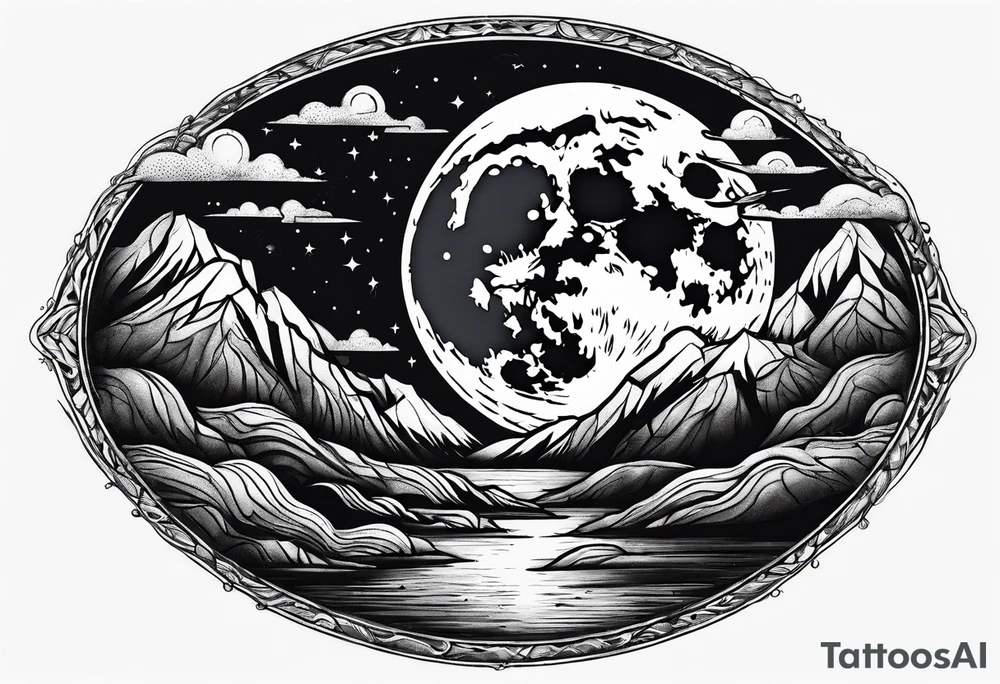 full moon tattoo idea