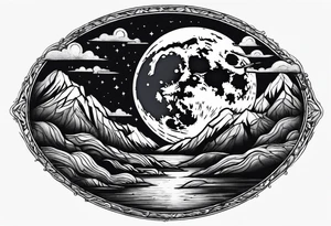 full moon tattoo idea