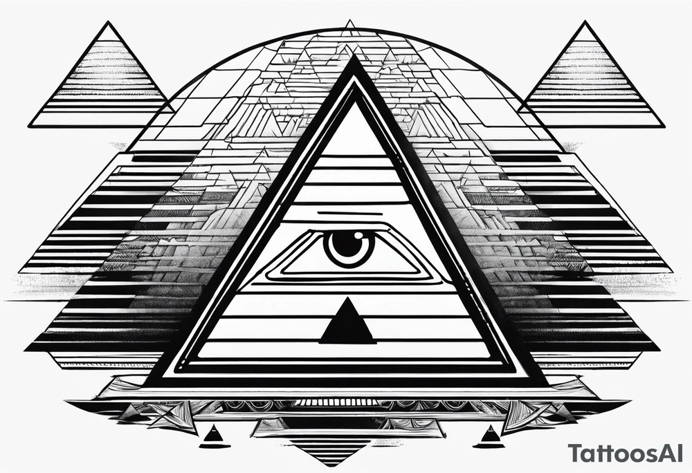 Pyramide with eye tattoo idea