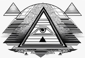 Pyramide with eye tattoo idea