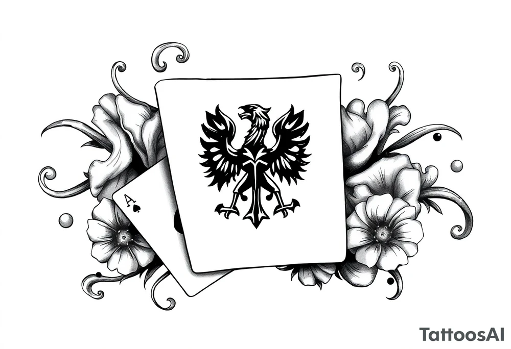Poland symbol and poker cards Add casino money to it. tattoo idea
