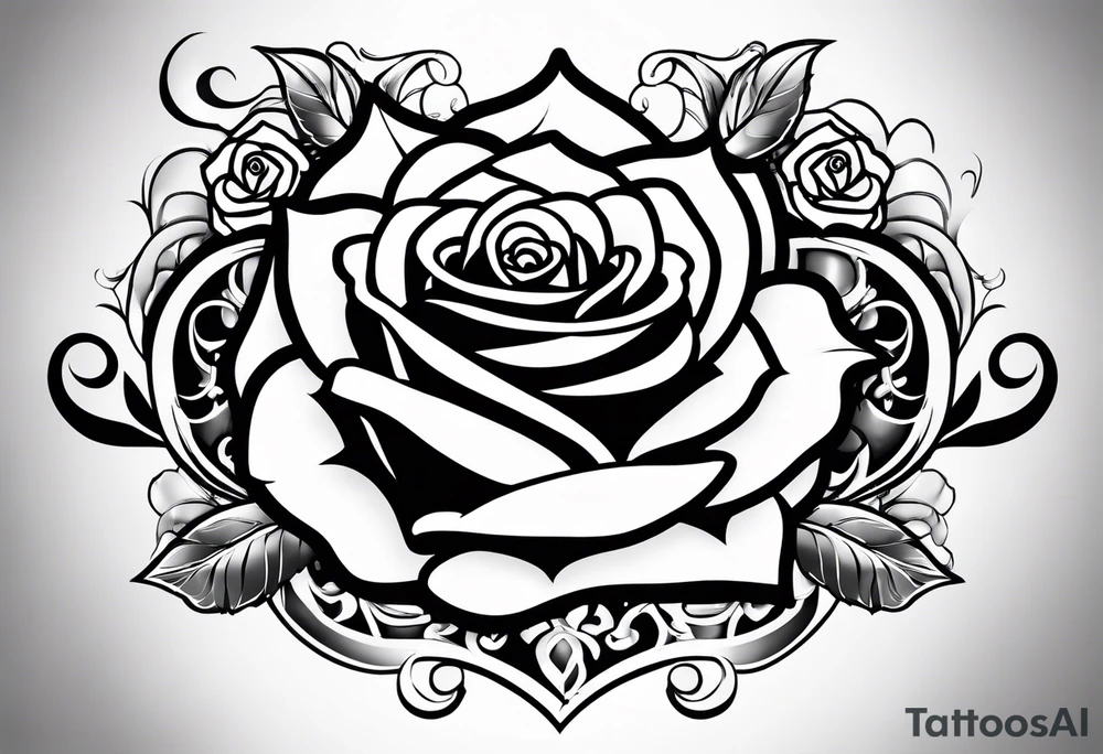 The name Josie Ann with Roses and hearts tattoo idea