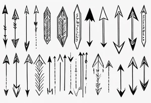 I want a very thin plain arrow going through the sentence “still i rise” which uses a handwritten thin spaced out font tattoo idea