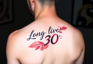 Long live 30 in red ink tattoo idea
