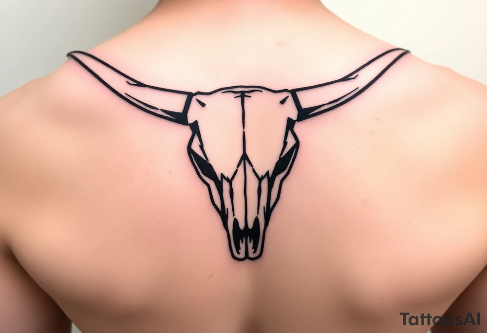 Longhorn skull with Texas flag tattoo idea