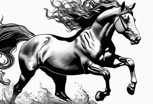 Turn pink ribbon into bucking horse tattoo idea