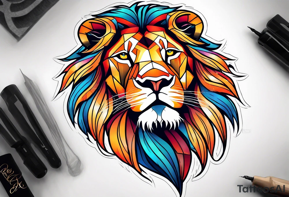 Powerful majestic lion tattoo idea
