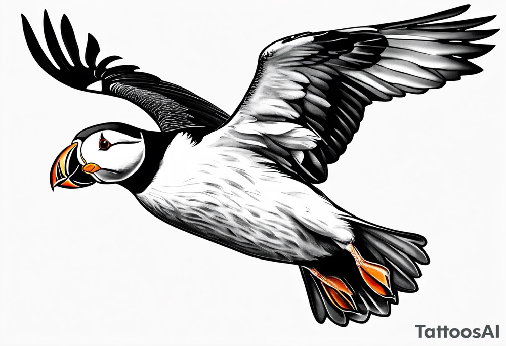 a flying puffin no background (only black and white)
- forarm Tattoo tattoo idea