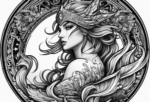 A triton wrapped in powerful lighting tattoo idea