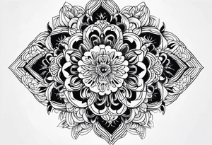 Fine line symmetry tattoo idea