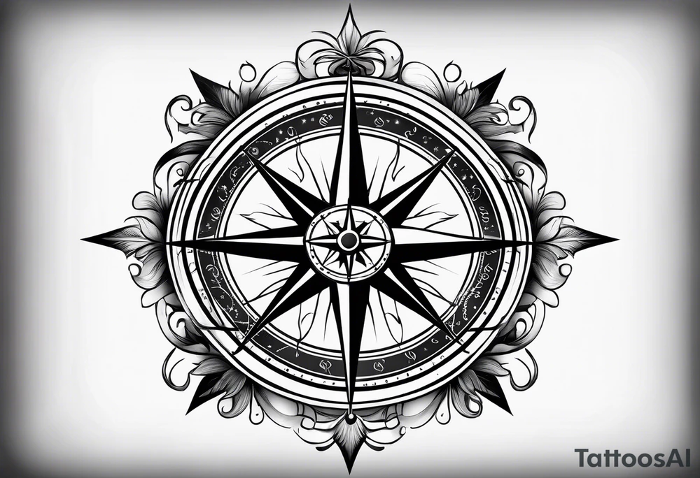 compass rose tattoo idea