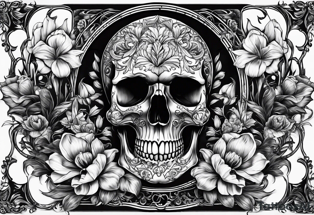 Stoicism Tulip, Skull, hourglass all separate pieces tattoo idea