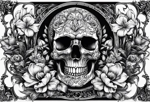 Stoicism Tulip, Skull, hourglass all separate pieces tattoo idea
