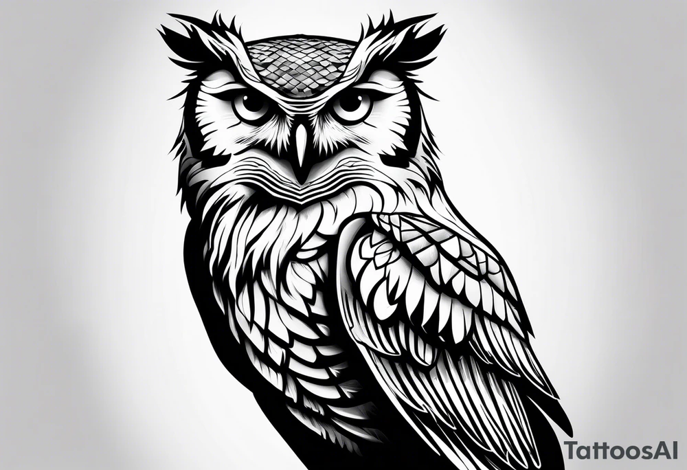 Powerful owl tattoo idea