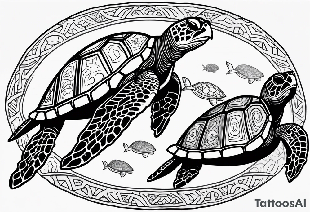 sea turtles tattoo idea
