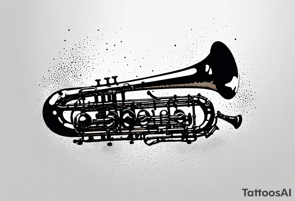 saxophone music notese tattoo idea
