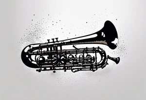 saxophone music notese tattoo idea