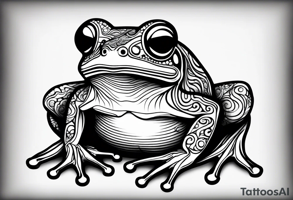 a psychedelic frog tattoo idea