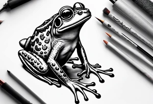 Frog holding pride flag tattoo idea