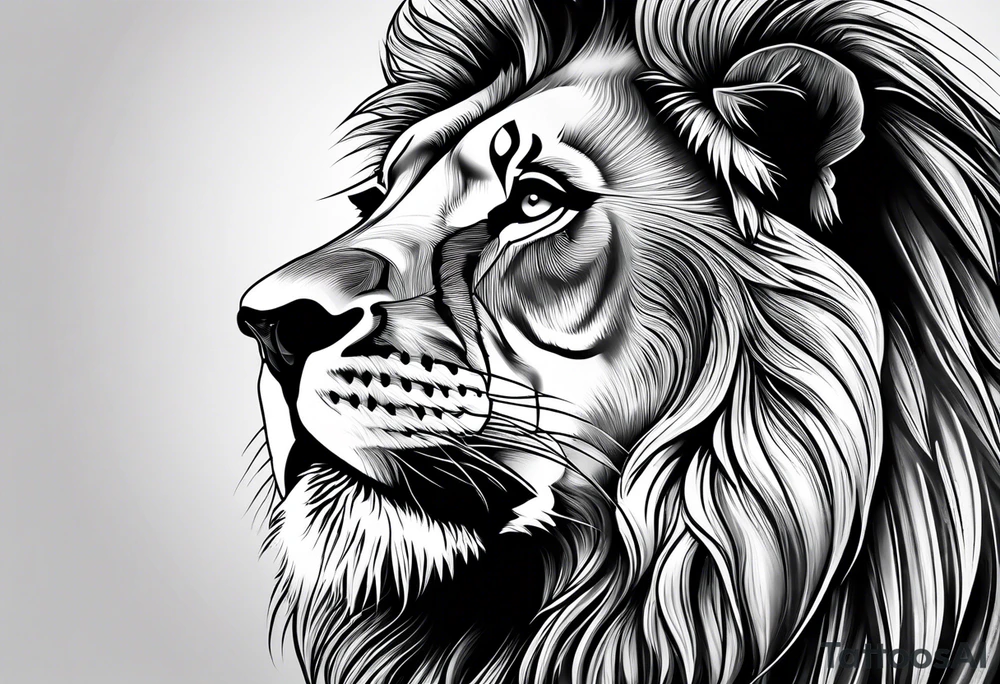 a lion, eyes tattoo idea