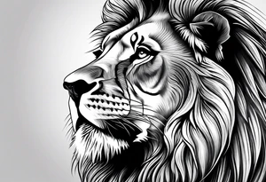 a lion, eyes tattoo idea