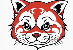Red panda lucky cat tattoo idea