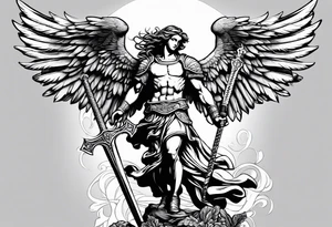 St michael sword tattoo idea