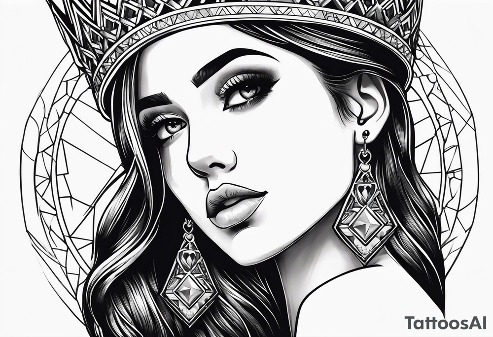 Girl with a crown tattoo idea
