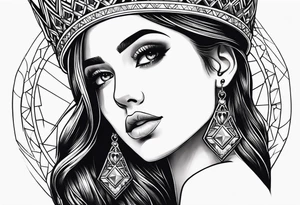 Girl with a crown tattoo idea