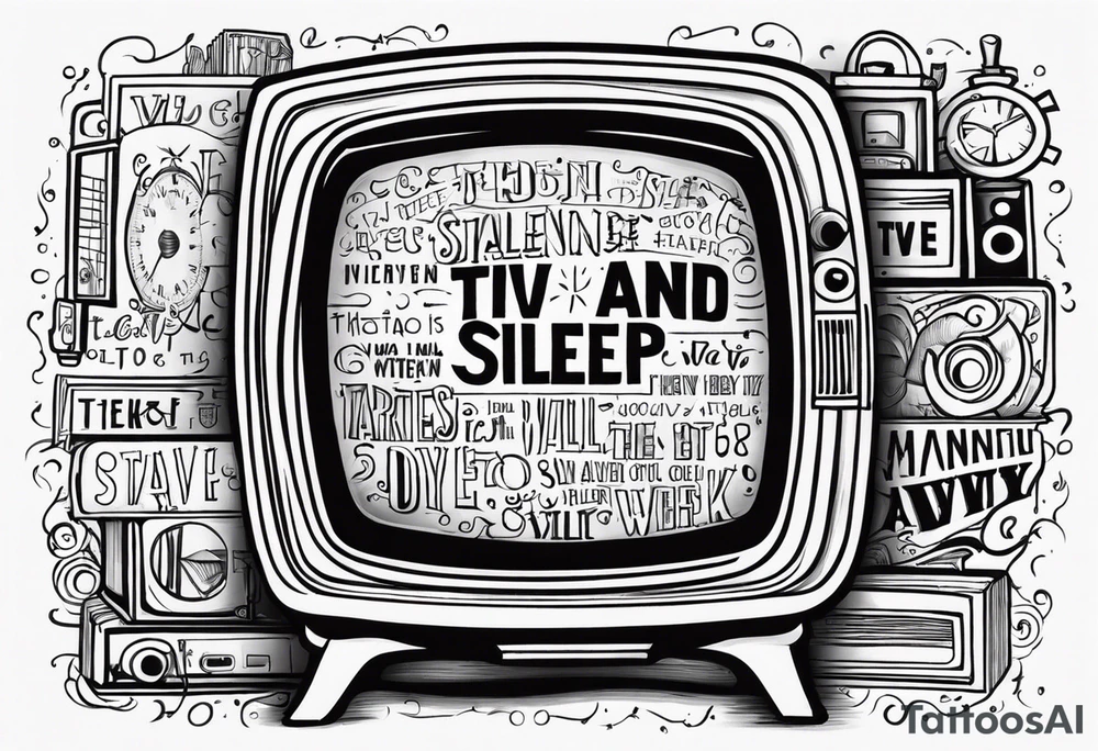 watch TV and sleep all day tattoo idea