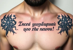 Inscription in Russian in Chthonic style
"Всё хуйня давай по новой" tattoo idea
