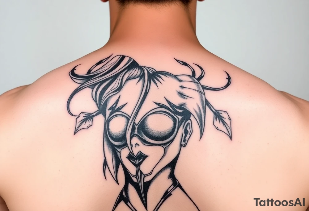 Poison ivy batman character comic style sketch tattoo tattoo idea