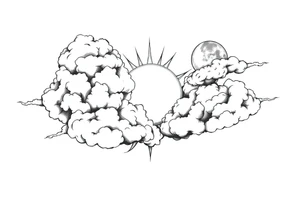 The clouds, the sun, and the moon tattoo idea