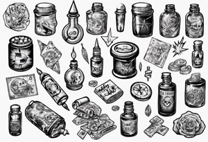 drugs and money tattoo idea