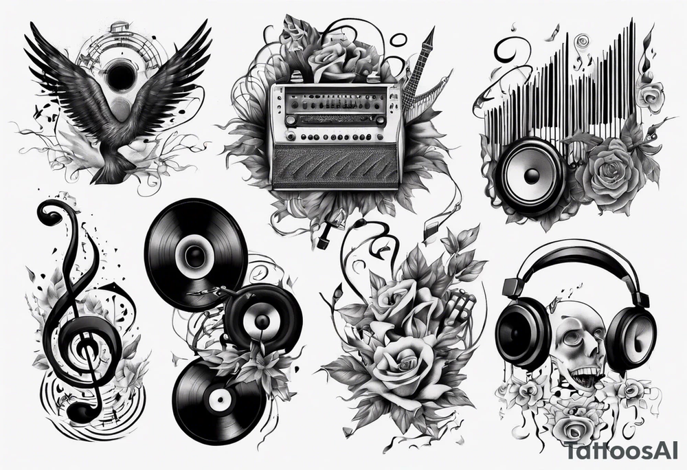 music sound tattoo idea