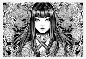 Tomie junji ito manga style tattoo idea