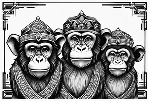 three wise monkeys tattoo idea