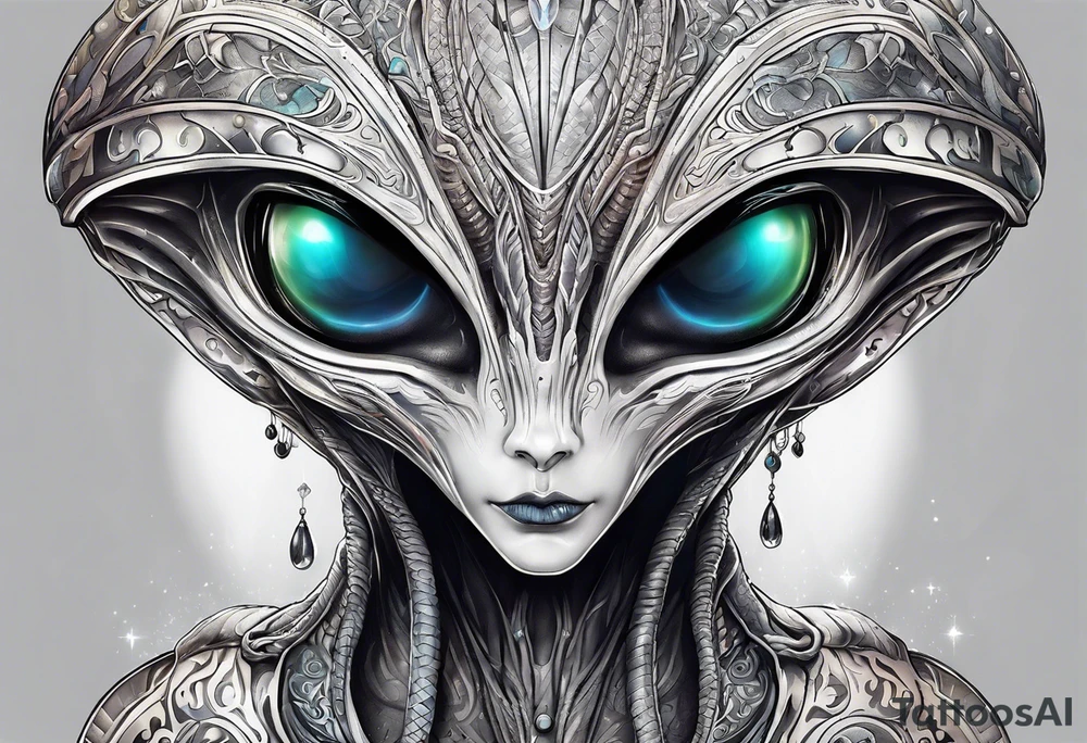 An alien with x,s for eyes tattoo idea