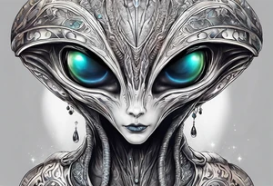 An alien with x,s for eyes tattoo idea