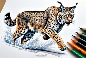 Lynx running tattoo idea